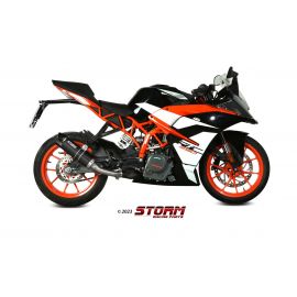 Escape homologado Storm GP en Acero negro posicion estandar para KTM DUKE 125 17-20 | DUKE 390 17-20 | RC 125 17-20 | RC 390 17-20