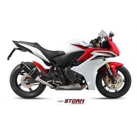 Échappement homologué Storm GP en Acier noir position standard pour HONDA CBR 600 F/FS 11-13 | CB 600 F HORNET 07-13