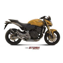 Échappement homologué Storm GP en Acier noir position standard pour HONDA CBR 600 F/FS 11-13 | CB 600 F HORNET 07-13