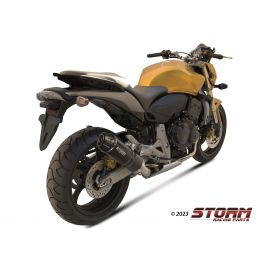 Échappement homologué Storm GP en Acier noir position standard pour HONDA CBR 600 F/FS 11-13 | CB 600 F HORNET 07-13