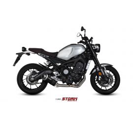 Escape completo homologado Storm OVAL en Acero negro posicion estandar para YAMAHA XSR 900 16-20