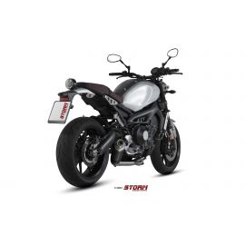 Escape completo homologado Storm OVAL en Acero negro posicion estandar para YAMAHA XSR 900 16-20