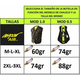 Cartucho de CO2 para colete de airbag Aspar - selecionar quantidade de CO2