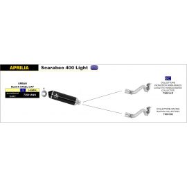 Collecteurs ARROW non homologué en acier inoxydable pour APRILIA SCARABEO 400 06-11 | SCARABEO 500 03-12 | PIAGGIO BEVERLY 400 06-11 | BEVERLY 500 03-12