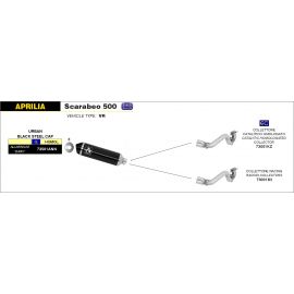 Collecteurs ARROW non homologué en acier inoxydable pour APRILIA SCARABEO 400 06-11 | SCARABEO 500 03-12 | PIAGGIO BEVERLY 400 06-11 | BEVERLY 500 03-12