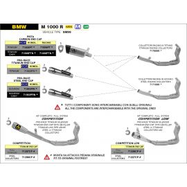 Escape ARROW Pista no homologado en titanio negro para BMW S / M 1000 RR 20-24 | S / M 1000 R 23-24