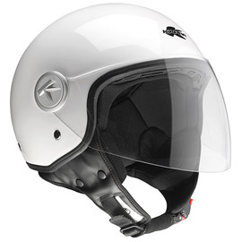 Casco moto Jet Kappa KV20 Rio visera larga color Blanco brillo