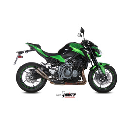 Escape aprovado Mivv DOUBLE GUN em aço inoxidável pintado de preto para KAWASAKI Z 900 A2