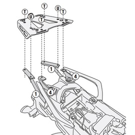 Soporte trasero Givi Monokey/Monolock para YAMAHA TRACER 9 / 900 / GT 18-20